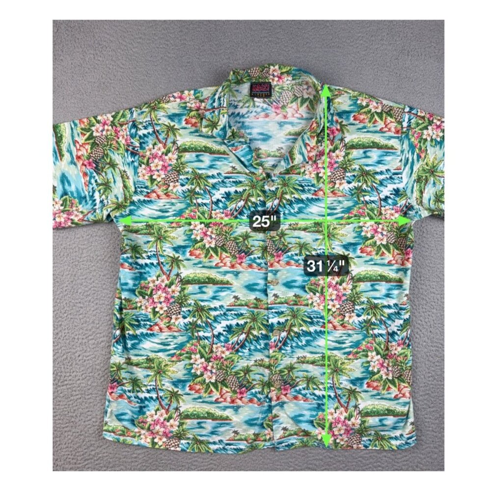 Vintage Tropical Hawaiian Button Shirt Men's Large/XL Ruby Tuesday Summer Lu-Wow - Picture 3 of 6